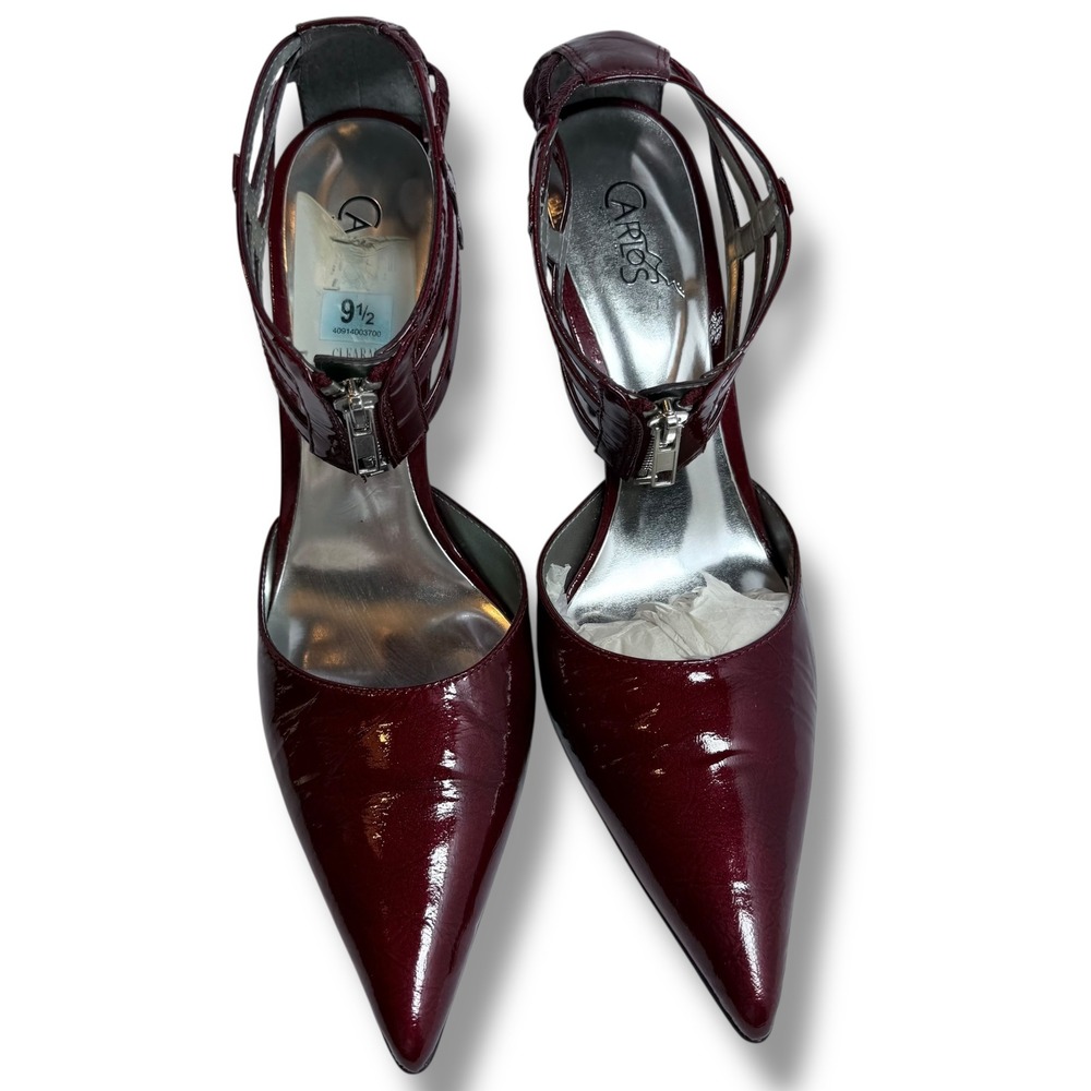 Carlos by Carlos Santana Convert Red Patent Leather Heels Ankle Strap 9.5 - Picture 5 of 16